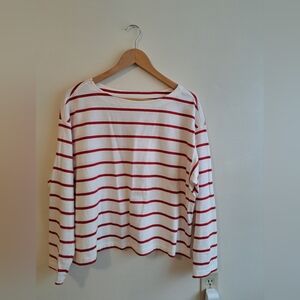 Old Navy Striped Long-Sleeve Boatneck Tops, Bundle Of Two